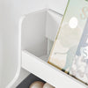 SoBuy KMB71-W Étagère de Rangement Organisateur Jouets et Livres, Bibliothèque avec 2 Paniers et 1 Compartiment à roulettes