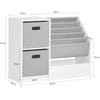SoBuy KMB76-W Bibliothèque Enfants, Organisateur Jouets et Livres, Étagère de Rangement pour Enfants avec 2 Paniers, 5 Étagères et 1 Compartiment