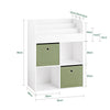 SoBuy KMB79-W Bibliothèque pour Enfant, Étagère de Rangement pour Jouets et Livres, Meuble de Rangement pour Chambre d’Enfants avec 3 Étagères, 4 Compartiments et 2 Boîtes de Rangement, 60x34x80 cm