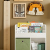 SoBuy KMB79-W Bibliothèque pour Enfant, Étagère de Rangement pour Jouets et Livres, Meuble de Rangement pour Chambre d’Enfants avec 3 Étagères, 4 Compartiments et 2 Boîtes de Rangement, 60x34x80 cm
