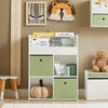 SoBuy KMB79-W Bibliothèque pour Enfant, Étagère de Rangement pour Jouets et Livres, Meuble de Rangement pour Chambre d’Enfants avec 3 Étagères, 4 Compartiments et 2 Boîtes de Rangement, 60x34x80 cm