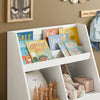 SoBuy KMB83-W Étagère de Rangement Enfant pour Jouets et Livres, Bibliothèque avec 2 Compartiments et 1 Tiroir à roulettes