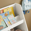 SoBuy KMB83-W Étagère de Rangement Enfant pour Jouets et Livres, Bibliothèque avec 2 Compartiments et 1 Tiroir à roulettes