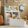 SoBuy KMB83-W Étagère de Rangement Enfant pour Jouets et Livres, Bibliothèque avec 2 Compartiments et 1 Tiroir à roulettes