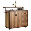 SoBuy KNL02-PF Ilot Central Placard de Cuisine Buffet de Rangement Armoire de Cuisine Multi-rangements avec 2 Portes, 3 Tiroirs, 1 Porte-Serviettes et 1 étagère supplémentaire 113x69x106 cm