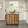 SoBuy KNL02-PF Ilot Central Placard de Cuisine Buffet de Rangement Armoire de Cuisine Multi-rangements avec 2 Portes, 3 Tiroirs, 1 Porte-Serviettes et 1 étagère supplémentaire 113x69x106 cm