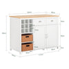 Prévente SoBuy KNL05-W Ìlot de Cuisine 120 cm – Meuble Ìlot Central avec Casier à Vin, 2 Tiroirs et Bois Hévéa – Blanc