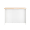 Prévente SoBuy KNL05-W Ìlot de Cuisine 120 cm – Meuble Ìlot Central avec Casier à Vin, 2 Tiroirs et Bois Hévéa – Blanc