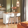 Prévente SoBuy KNL05-W Ìlot de Cuisine 120 cm – Meuble Ìlot Central avec Casier à Vin, 2 Tiroirs et Bois Hévéa – Blanc
