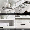SoBuy NKD03-Wx2 Table de Chevet Murale, Table de Nuit Flottante avec Tiroir et Plateau, Étagère Murale pour Chambre à Coucher, L 45 x P 25 x H 22 cm, Blanc