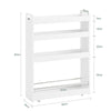 SoBuy NSR01-W Chariot Slim de Rangement à 4 Roues, Étagère Salvaspazio à 4 Niveaux avec Barres Anti-Chute, Unité de Rangement Compacte pour Cuisine, Salle de Bain, Produits de Beauté 60 x 18 x 82 cm