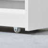 SoBuy NSR01-W Chariot Slim de Rangement à 4 Roues, Étagère Salvaspazio à 4 Niveaux avec Barres Anti-Chute, Unité de Rangement Compacte pour Cuisine, Salle de Bain, Produits de Beauté 60 x 18 x 82 cm