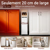SoBuy NSR11-WN Chariot de Cuisine à Roulettes Slim 20 cm, Plan de Travail Bois, Tiroir 2 Niveaux, 4 Roulettes – L20 × P51 × H79 cm