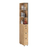 Prévente SoBuy NSR13-N Meuble 20 cm Entre Frigo et Mur – Rangement Gain de Place, Style Naturel