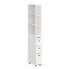 SoBuy NSR13-WG Chariot de Rangement à roulettes étroit 20 cm 40×20×170 cm Cuisine | Meuble à roulettes pour cuisine, desserte cuisine avec 3 tiroirs et 3 étagères et barres anti-chute en PB+MDF