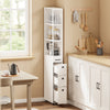 SoBuy NSR13-WG Chariot de Rangement à roulettes étroit 20 cm 40×20×170 cm Cuisine | Meuble à roulettes pour cuisine, desserte cuisine avec 3 tiroirs et 3 étagères et barres anti-chute en PB+MDF
