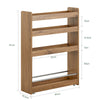 SoBuy NSR01-PF Étagère de Niche à roulettes en Bois Meuble de Rangement Cuisine Salle de Bain Chariot Placard Alcôve