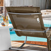 SoBuy OGS28-BRx2 Lot de 2 Chaise Longue Transat de Jardin Bascule avec Appui-tête Réglable et Pochette latérale | Prévente