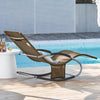SoBuy OGS28-BRx2 Lot de 2 Chaise Longue Transat de Jardin Bascule avec Appui-tête Réglable et Pochette latérale | Prévente