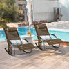 SoBuy OGS28-BRx2 Lot de 2 Chaise Longue Transat de Jardin Bascule avec Appui-tête Réglable et Pochette latérale | Prévente