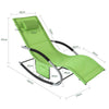 SoBuy OGS28-GR Chaise Longue Transat de Jardin Bascule avec Appui-tête Réglable et Pochette latérale | Prévente