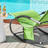 SoBuy OGS28-GR Chaise Longue Transat de Jardin Bascule avec Appui-tête Réglable et Pochette latérale | Prévente