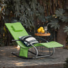 SoBuy OGS28-GR Chaise Longue Transat de Jardin Bascule avec Appui-tête Réglable et Pochette latérale | Prévente