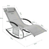 SoBuy OGS28-HGx2 Lot de 2 Chaise Longue Transat de Jardin Bascule avec Appui-tête Réglable et Pochette latérale