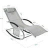 SoBuy OGS28-HG Chaise Longue Transat de Jardin Bascule avec Appui-tête Réglable et Pochette latérale
