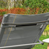 SoBuy OGS28-HG Chaise Longue Transat de Jardin Bascule avec Appui-tête Réglable et Pochette latérale