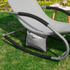 SoBuy OGS28-HGx2 Lot de 2 Chaise Longue Transat de Jardin Bascule avec Appui-tête Réglable et Pochette latérale