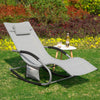 SoBuy OGS28-HG Chaise Longue Transat de Jardin Bascule avec Appui-tête Réglable et Pochette latérale