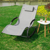 SoBuy OGS28-HG Chaise Longue Transat de Jardin Bascule avec Appui-tête Réglable et Pochette latérale