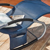 SoBuy OGS28-NB Chaise Longue Transat de Jardin Bascule avec Appui-tête Réglable et Pochette latérale