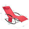 SoBuy OGS28-R Chaise Longue Transat de Jardin Bascule avec Appui-tête Réglable et Pochette latérale
