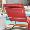 SoBuy OGS28-R Chaise Longue Transat de Jardin Bascule avec Appui-tête Réglable et Pochette latérale