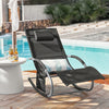 SoBuy OGS28-SCH Chaise Longue de Jardin à Bascule Pliable – Bain de Soleil Confortable 150 kg, Noir