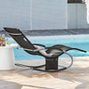 SoBuy OGS28-SCH Chaise Longue de Jardin à Bascule Pliable – Bain de Soleil Confortable 150 kg, Noir