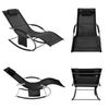 SoBuy OGS28-SCH Chaise Longue de Jardin à Bascule Pliable – Bain de Soleil Confortable 150 kg, Noir