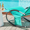 SoBuy OGS28-TBx2 Lot de 2 Chaise Longue Transat de Jardin Bascule avec Appui-tête Réglable et Pochette latérale