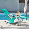 SoBuy OGS28-TB Chaise Longue Transat de Jardin Bascule avec Appui-tête Réglable et Pochette latérale