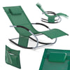 SoBuy OGS28-WD Chaise Longue Transat de Jardin Bascule avec Appui-tête Réglable et Pochette latérale
