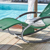 SoBuy OGS28-WD Chaise Longue Transat de Jardin Bascule avec Appui-tête Réglable et Pochette latérale
