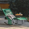 SoBuy OGS28-WD Chaise Longue Transat de Jardin Bascule avec Appui-tête Réglable et Pochette latérale