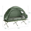 SoBuy OGS32-GR Tente de Camping 4 en 1 Pliable 1 Personne – Lit Pliant, Matelas Gonflable, Sac de Couchage Inclus, Vert