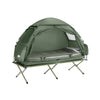 SoBuy OGS32-GR Tente de Camping 4 en 1 Pliable 1 Personne – Lit Pliant, Matelas Gonflable, Sac de Couchage Inclus, Vert
