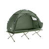 SoBuy OGS32-II-GR Lit de camp Tente de camping d'extérieur avec crochets pour lampe et poches de rangement pour chaussures 3 en 1 personne Lit de camp pratique