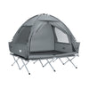 SoBuy OGS32-II-L-HG Tente de Camping extérieure Tente Double avec Crochet pour Lampe et Sacs de Rangement pour Chaussures Tentes 3-en-1 pour 2 Personnes, 193x188x145 cm