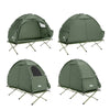 SoBuy OGS32-II-GR Lit de camp Tente de camping d'extérieur avec crochets pour lampe et poches de rangement pour chaussures 3 en 1 personne Lit de camp pratique