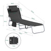 SoBuy OGS35-SCH Transat Jardin Extérieur Pliable Bain de Soleil avec Oreiller Chaise Longue Relax avec Poche Latérale Confortable Mobilier de Jardin pour Terrasse Plage Piscine Noir 155x56x81cm